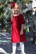 Load image into Gallery viewer, Hand Smocked Dress In Red Velvet