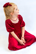 Load image into Gallery viewer, Hand Smocked Dress In Red Velvet