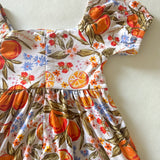 Amelie Pleated Dress - Orange Blossoms