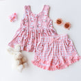 Load image into Gallery viewer, Bamboo Sleeveless Piping Top and Short Set - Pink Bunny
