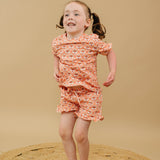 Short Sleeve Top and Ruffle Short Set - Bamboo Groovy Butterflies