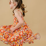 Iris Twirl Dress with Short Set - Bamboo Retro Floral