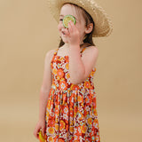 Iris Twirl Dress with Short Set - Bamboo Retro Floral
