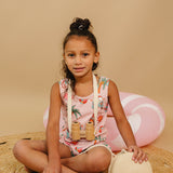 Sleeveless Ruffle Leg Swim - Retro Beach