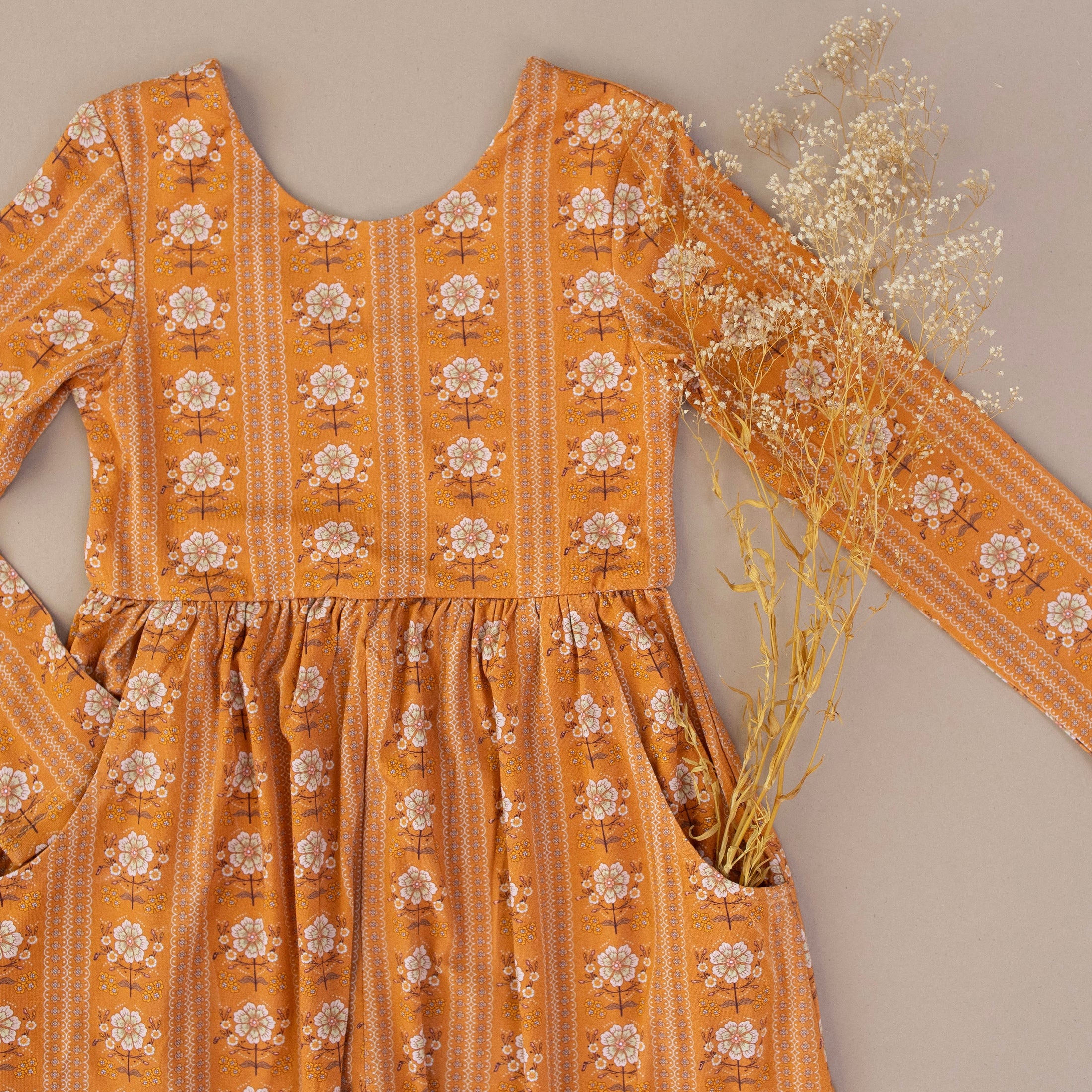 Bamboo Long Sleeve Romper - Floral Stripes