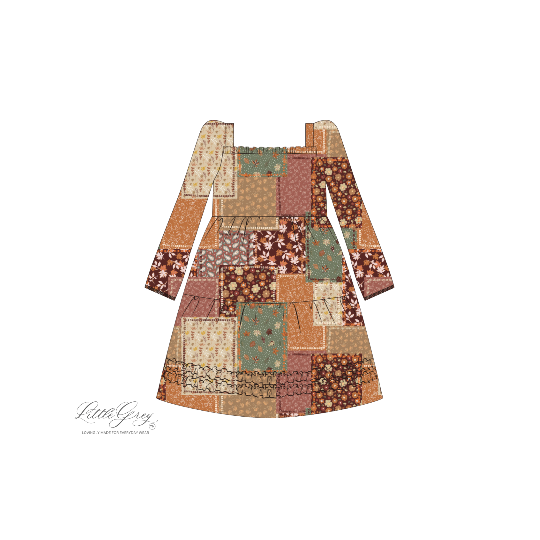 PRESALE Clara Dress - Fall Patchwork