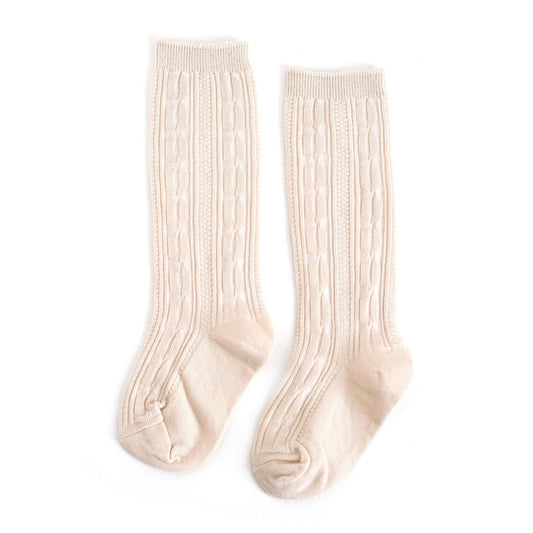 Little Stocking Co. - Vanilla Cable Knit Knee High Socks
