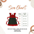 Load image into Gallery viewer, Ruffle Strap Smocked Dress in Red Velvet and Green Plaid
