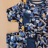 Long Sleeve Pajama Set - Bamboo Winter Train