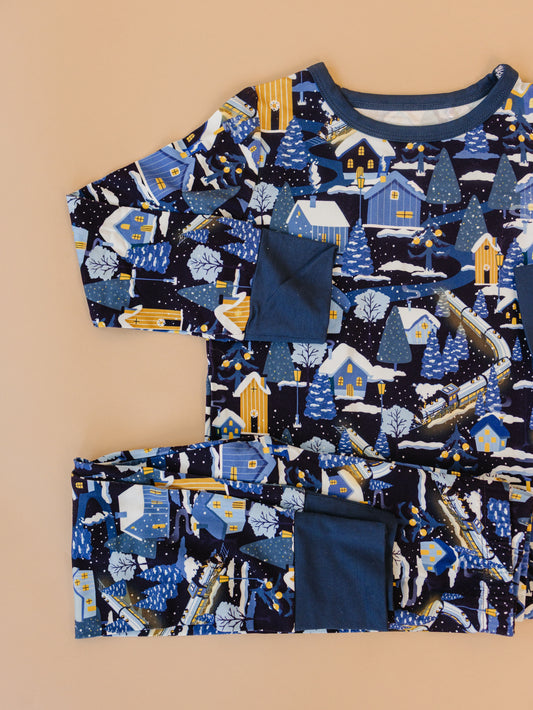 Long Sleeve Pajama Set - Winter Train