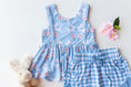 Load image into Gallery viewer, Bamboo Sleeveless Piping Top and Short Set - Blue Bunny
