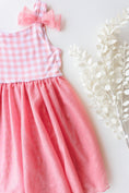 Load image into Gallery viewer, Bamboo Bunny Ears with Bow -  Tulle Skirt Twirl Dress in Pink Gingham Print
