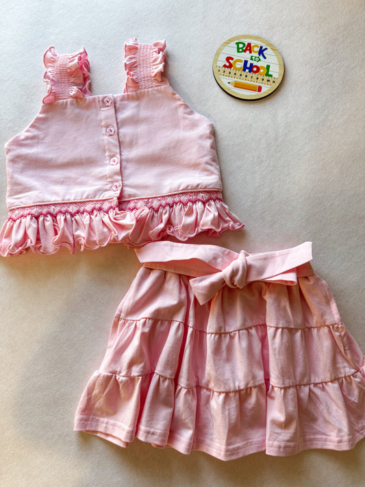 Top and Mini Tiered Skirt Set
