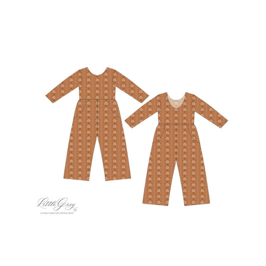 PRESALE Bamboo Long Sleeve Romper - Floral Stripes