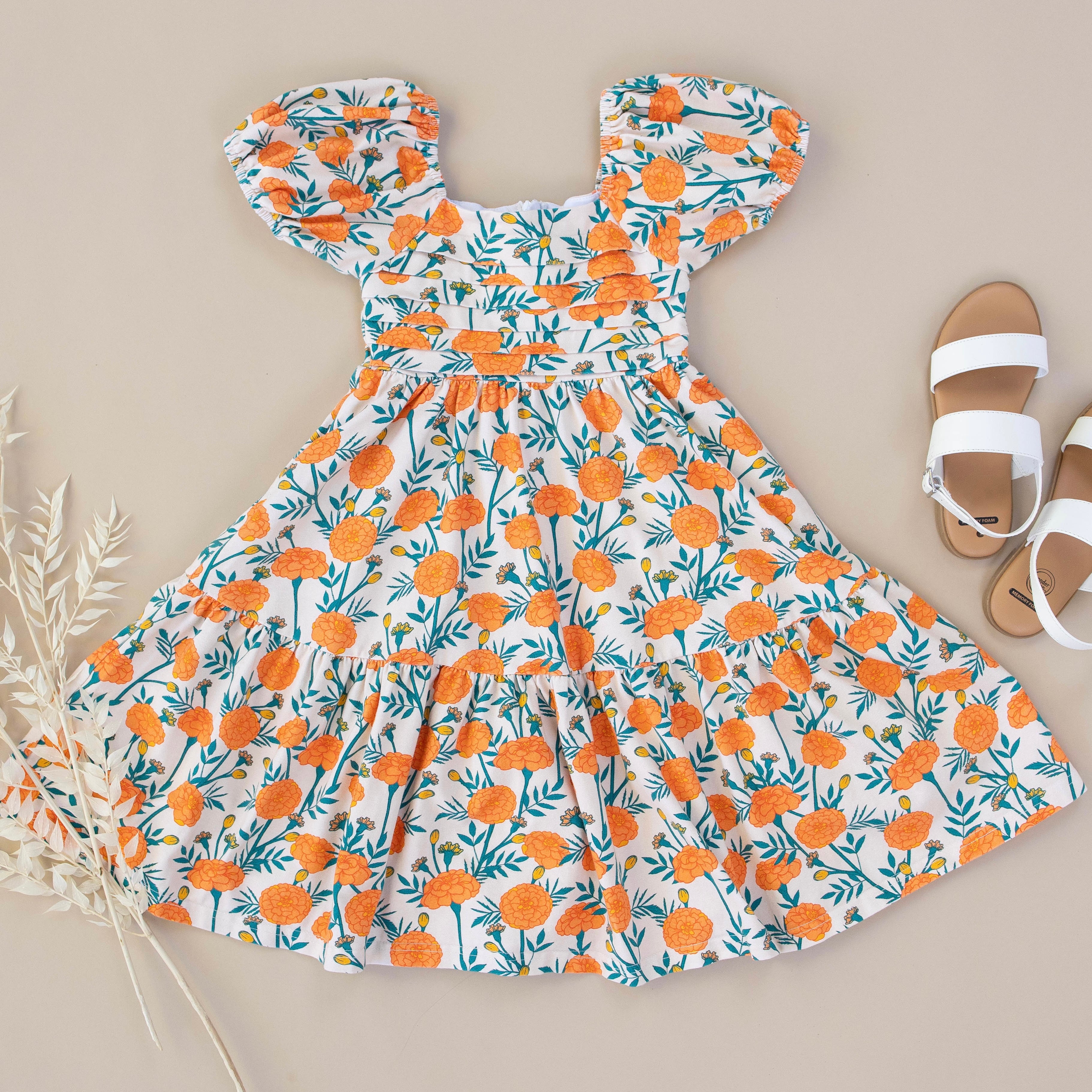 Amelie Dress - Marigold Cotton