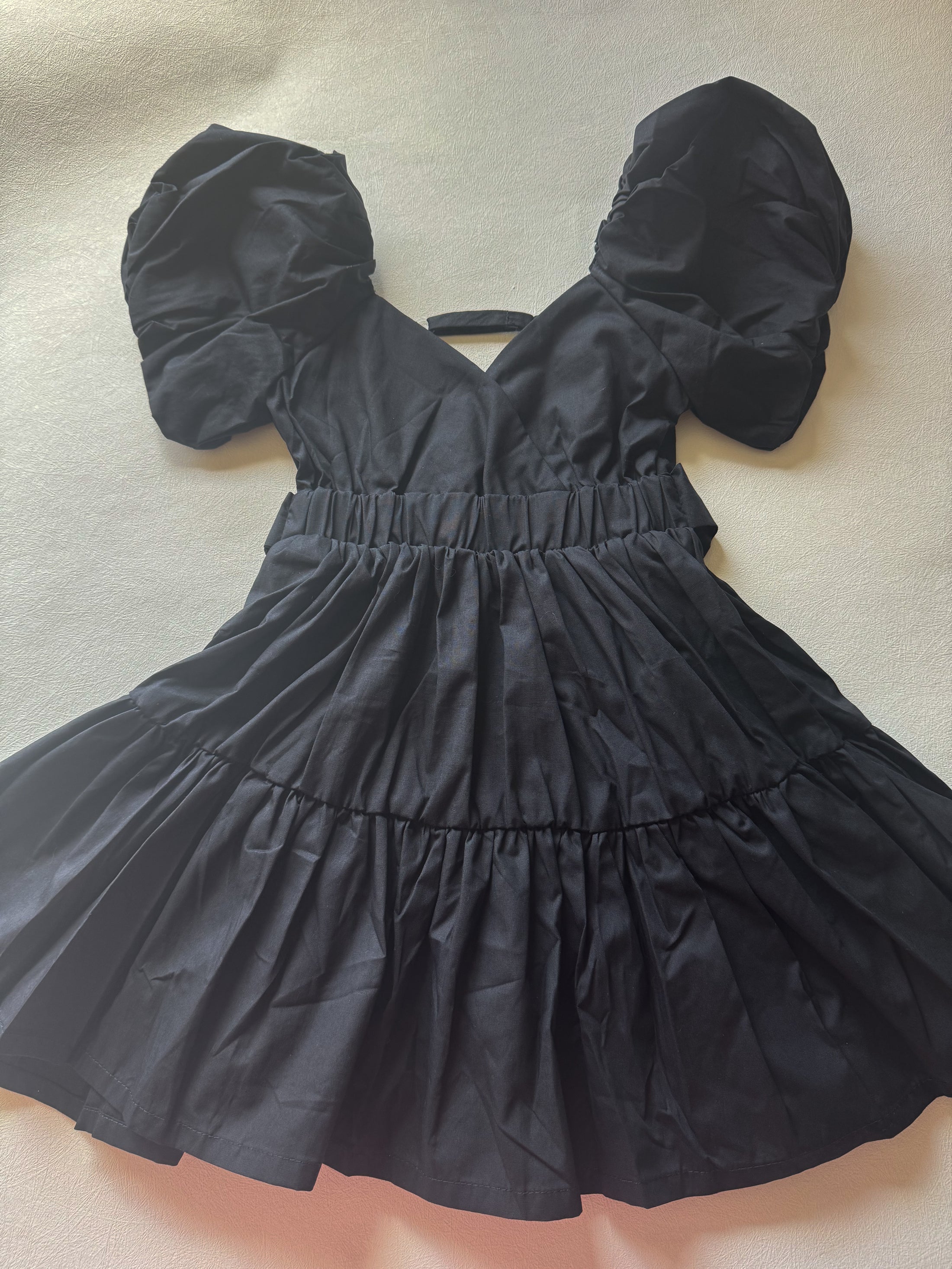 Lucilla Mommy and Me Puff Sleeve Dress- Black