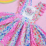 Floral Garden Patch Embroidered Pinafore Dress