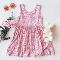 Load image into Gallery viewer, Bamboo Sleeveless Piping Twirl Dress - Pink Bunny

