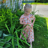 Short Sleeve Twirl Dress with Short Set- Bamboo Strawberry