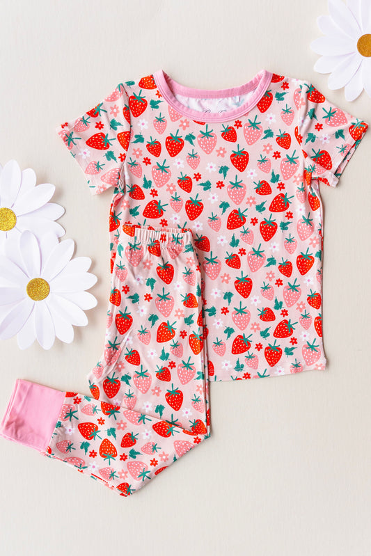 Bamboo Short Sleeve Pajama Set- Strawberry