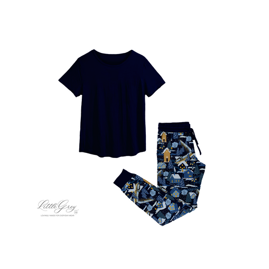 PRESALE Women's Short Sleeve Top and Jogger Pants Set - Winter Train