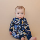 Long Sleeve Zippy Romper - Winter Train