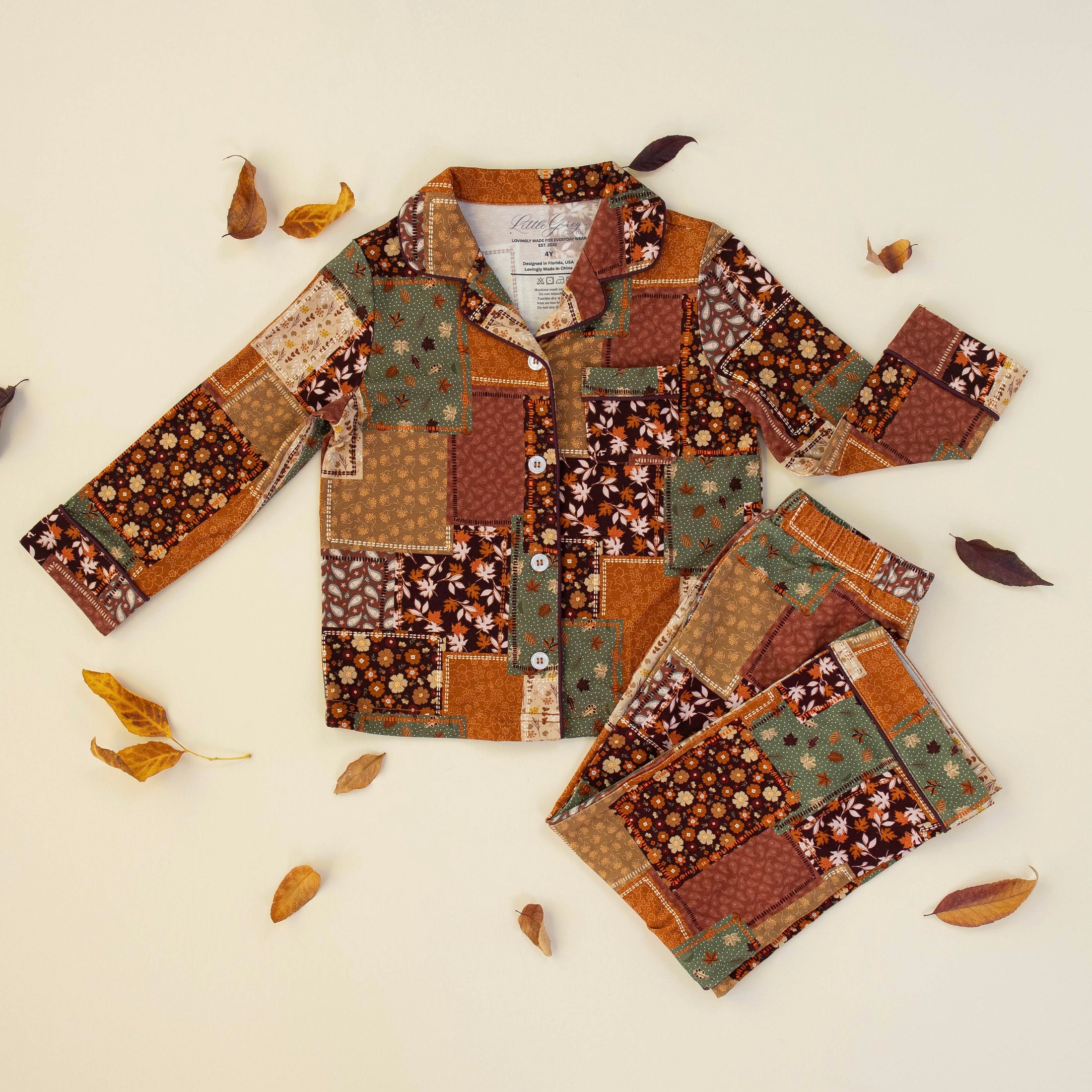 PRESALE Kids Lounge Pajama Set - Fall patchwork