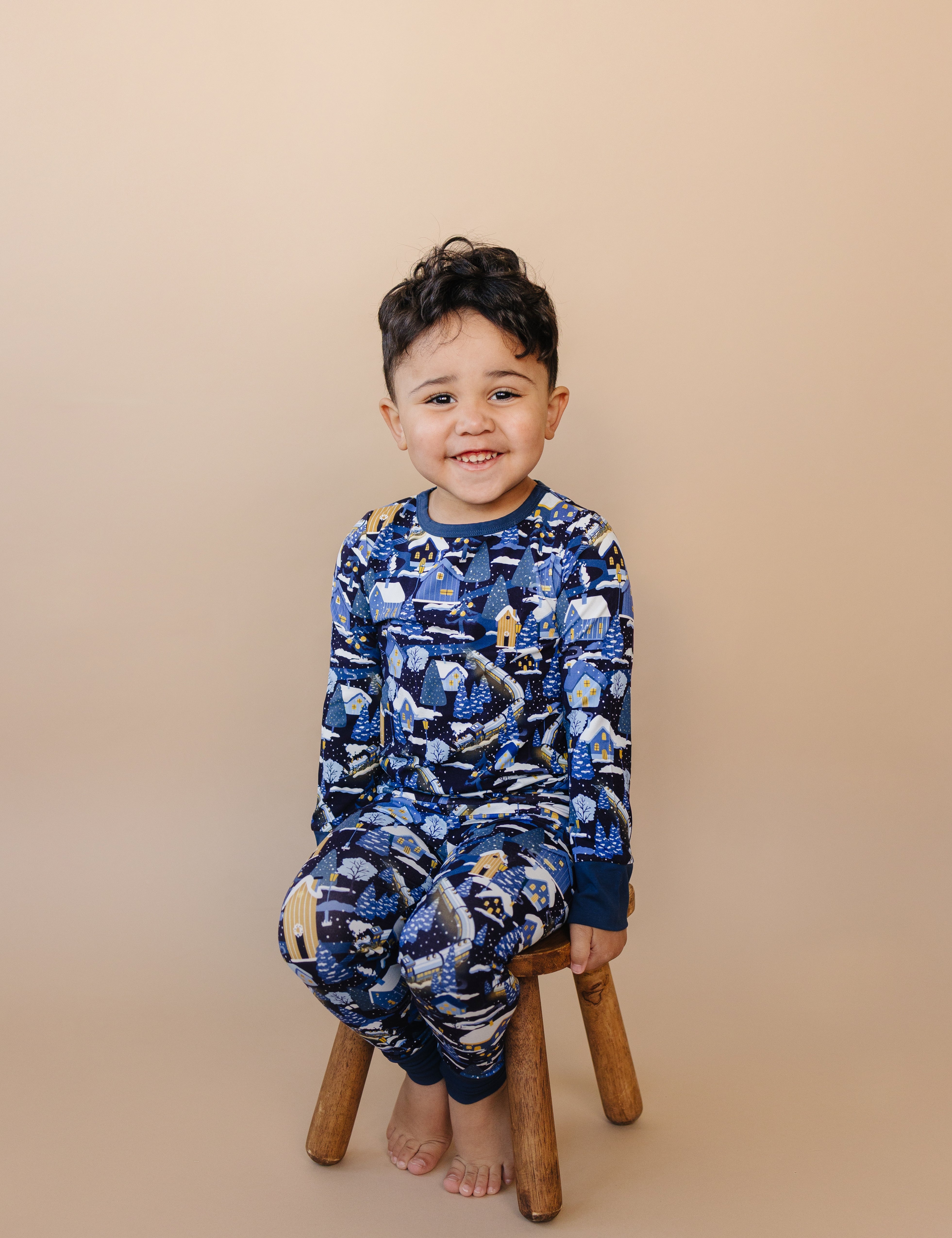 Long Sleeve Pajama Set - Winter Train