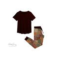 Load image into Gallery viewer, PRESALE Women's Short Sleeve Top and Jogger Pants Set - Fall Patchwork
