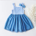 Load image into Gallery viewer, Bamboo Bunny Ears with Bow -  Tulle Skirt Twirl Dress in Gingham Print
