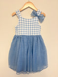 Load image into Gallery viewer, Bamboo Bunny Ears with Bow -  Tulle Skirt Twirl Dress in Gingham Print
