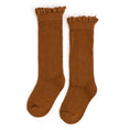 Load image into Gallery viewer, Little Stocking Co. - Sugar Almond Fancy Lace Top Knee High Socks
