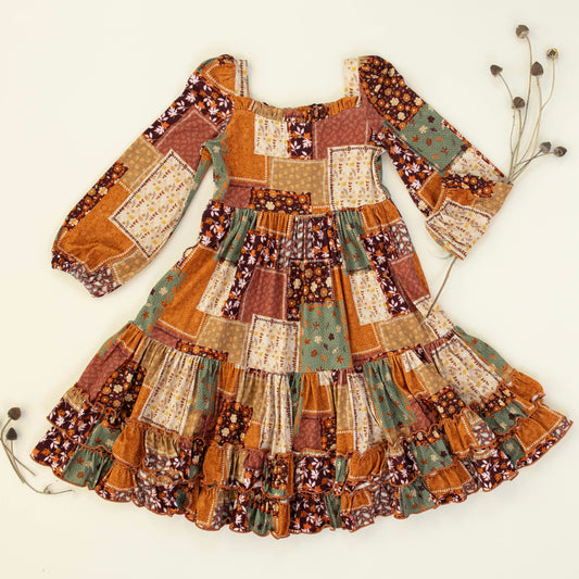 PRESALE Clara Dress - Fall Patchwork