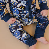 Long Sleeve Zippy Romper - Winter Train