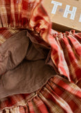 Load image into Gallery viewer, Handmade Puff Sleeve Twirl Dress - Brown Plaid
