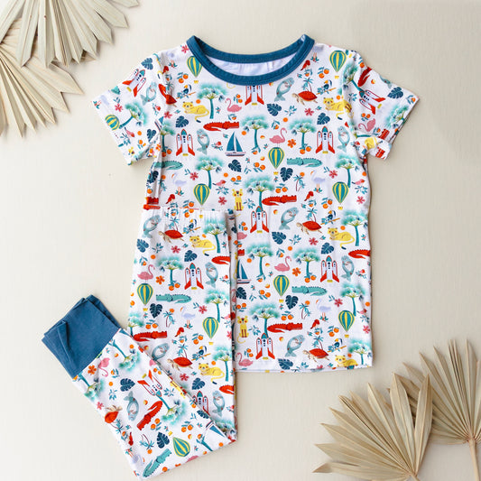 Bamboo Short Sleeve Pajama Set- Florida