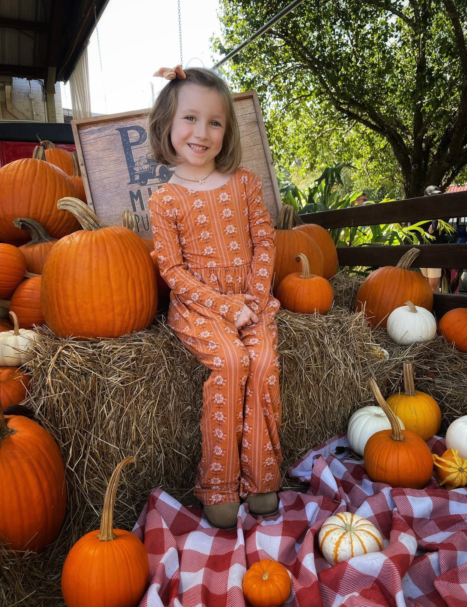 Bamboo Long Sleeve Romper - Floral Stripes