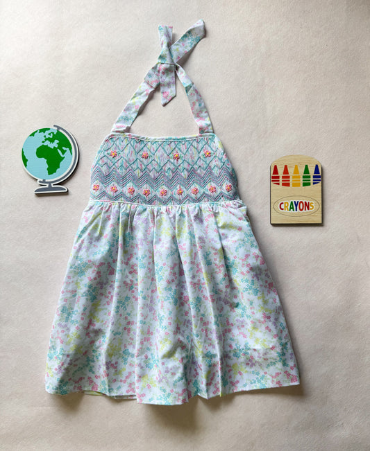 Halter Dress - Hand-smocked Spring Floral