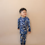 Long Sleeve Pajama Set - Bamboo Winter Train