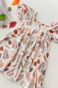Load image into Gallery viewer, Short Sleeve Ruffle Neckline Dress- Fall Leaf
