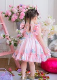 Load image into Gallery viewer, Handmade Ruffle Sleeves Dress -Pink Floral
