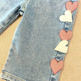 Load image into Gallery viewer, Girl's Denim Jeans - Hearts Applique
