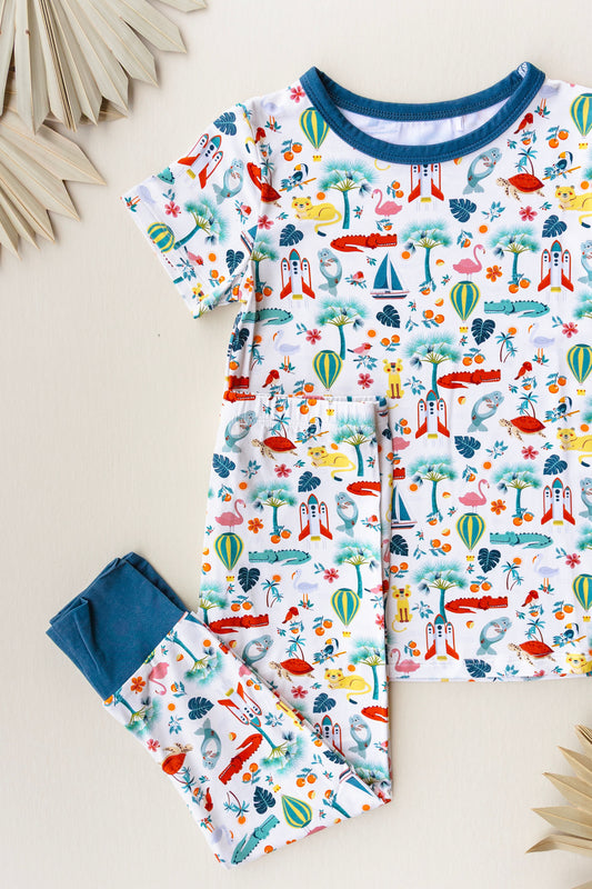 Bamboo Short Sleeve Pajama Set- Florida