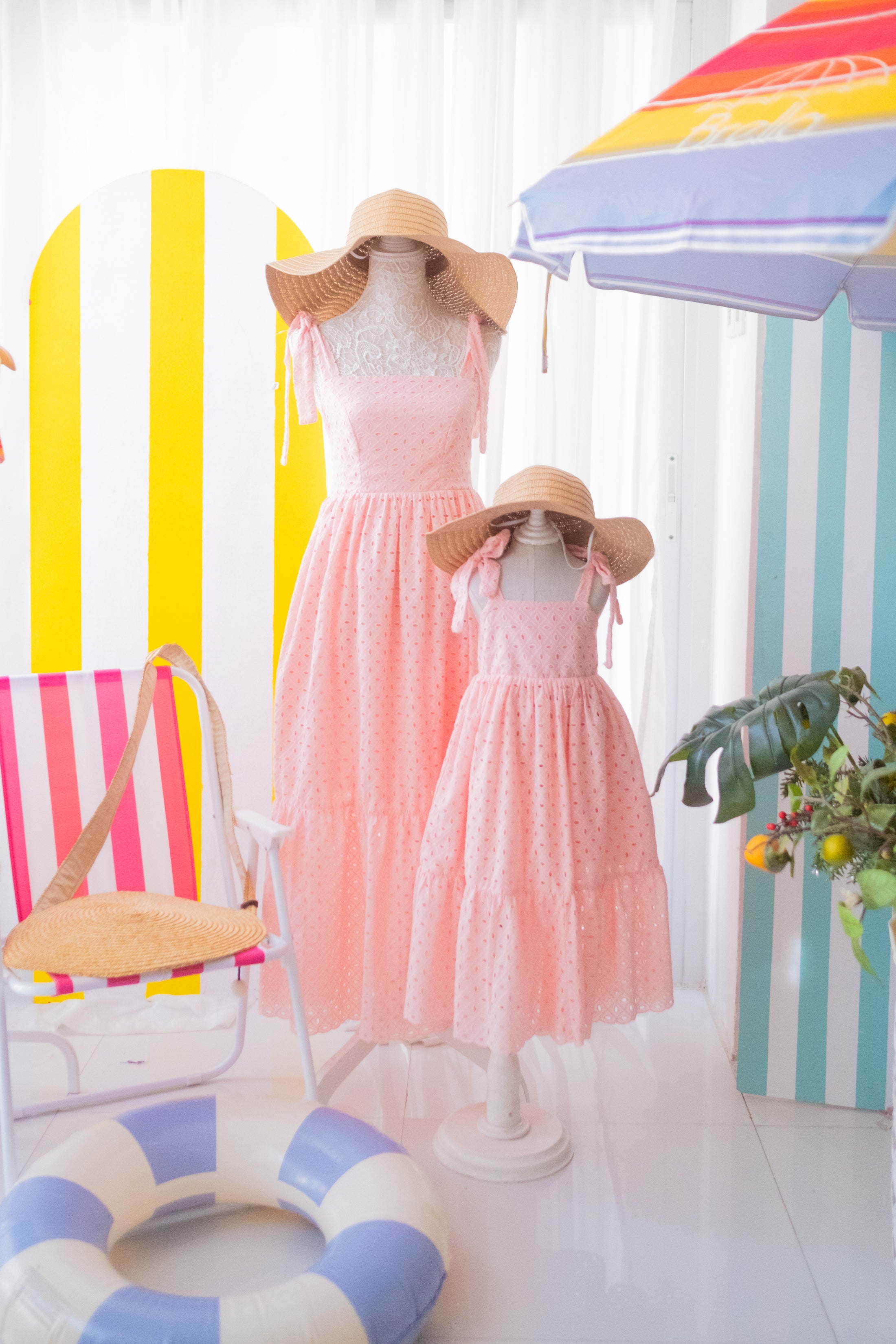 Handmade Tie Maxi Eyelet Dress (Mommy and Me)