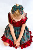 Load image into Gallery viewer, Hairbow -  Red and Green Plaid
