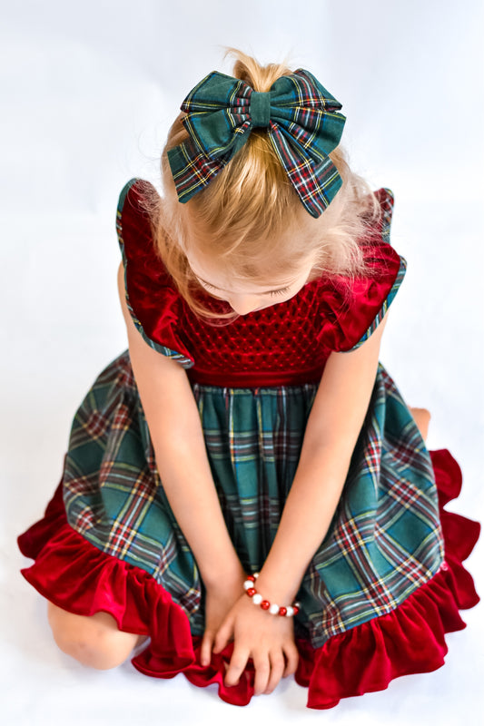 Hairbow -  Red and Green Plaid