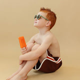 Kids Retro Ribbed Swim Trunk