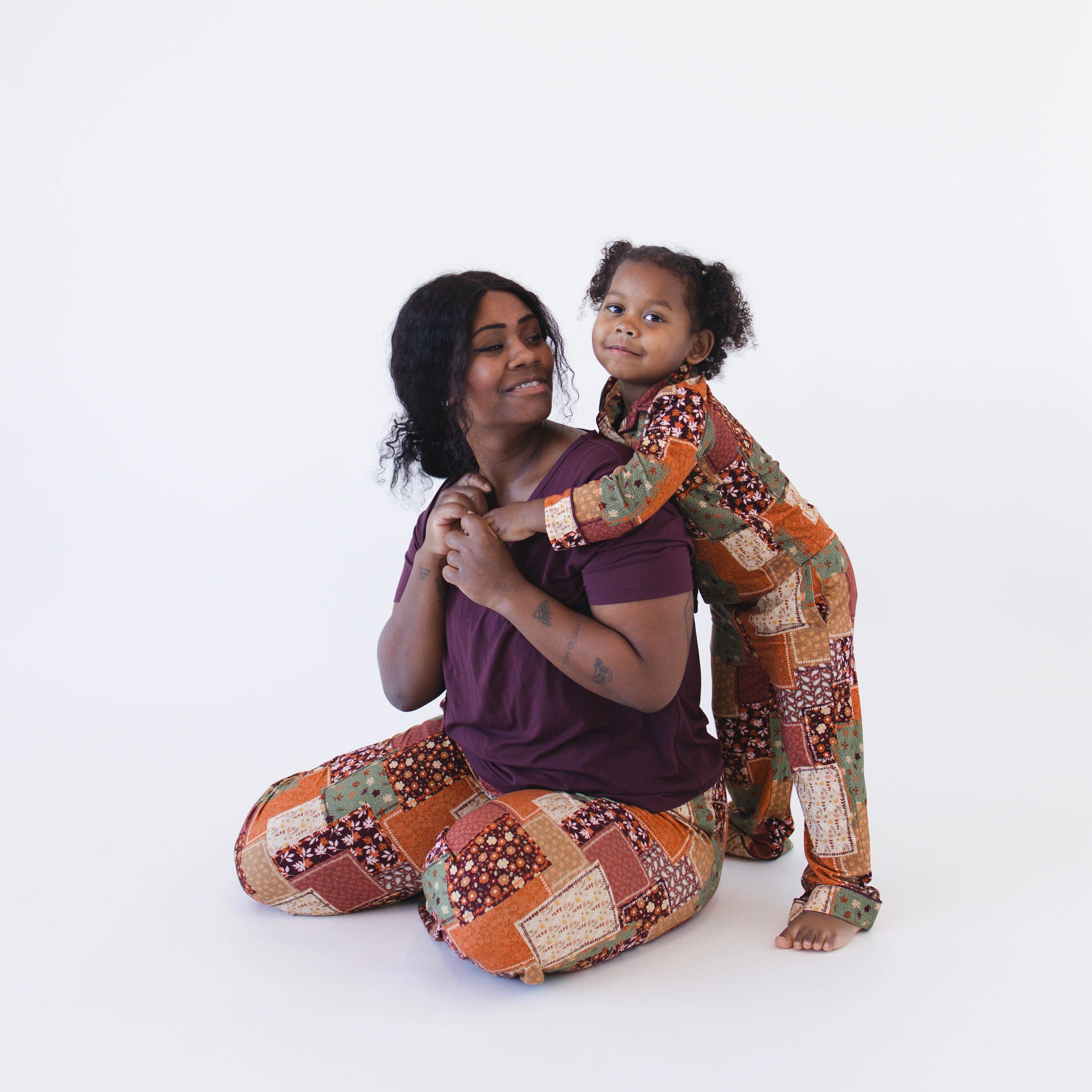 Kids Lounge Pajama Set - Fall patchwork