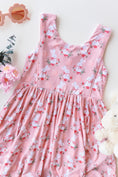 Load image into Gallery viewer, Bamboo Sleeveless Piping Twirl Dress - Pink Bunny
