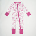 Load image into Gallery viewer, Holiday Romper- Pink Snowflakes
